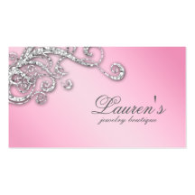 Jewellery Swirl Business Card Glitter Diamonds Pin