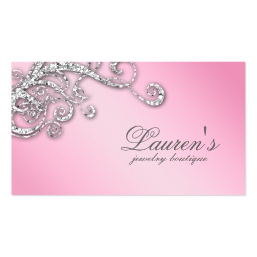 Jewellery Swirl Business Card Glitter Diamonds Pin