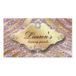 Jewellery Zebra Business Card Sparkle Pink Gold