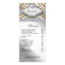 Jewellery Zebra Heart Sparkle Gold Menu Rack Cards