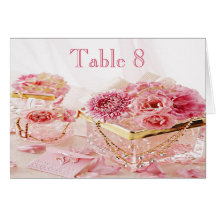 Jewels, Flowers & Boxes Wedding Table Number Card