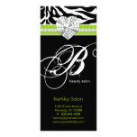 Jewels Zebra Beauty Salon Spa Lime Green Rack Card