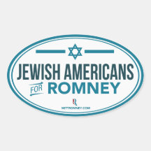 Jewish Americans For Mitt Romney 2012 Oval Sticker