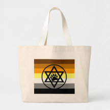 Jewish Bear Pride Flag Canvas Bags