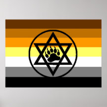 Jewish Bear Pride Flag Print