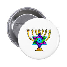 Jewish Candlesticks Button