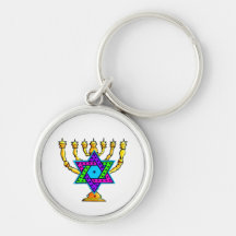 Jewish Candlesticks Key Chain