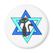 Jewish Cat Stars Magnet