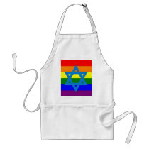 Jewish Gay Pride Flag Apron