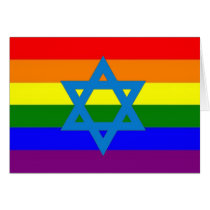 Jewish Gay Pride Flag Card