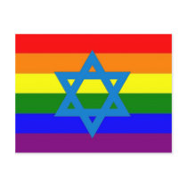 Jewish Gay Pride Flag Postcards