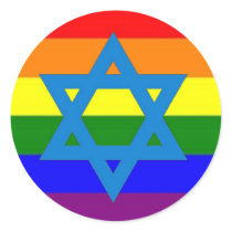 Jewish Gay Pride Flag Sticker