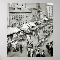 Jewish Market, NYC 1890s Print