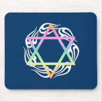 Jewish Star Colours Mousepads