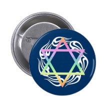 Jewish Star Colours Pins