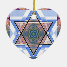 Jewish Star on moire. Ornaments