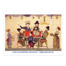 Jews Celebrating Pesach (Passover) Postcard