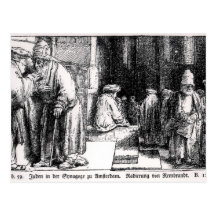 Jews in the Synagogue in Amsterdam Postcards