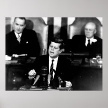 JFK Announces Moon Landing Mission -- Border Posters