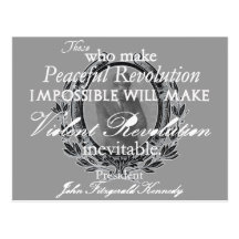 JFK on Peaceful or Violent Revolution Post Cards