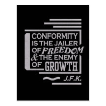 JFK quote postcard