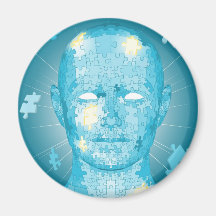 Jigsaw puzzle pieces head magnets