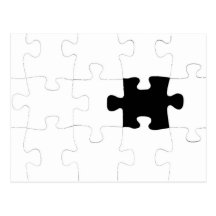 Jigsaw Puzzle with Missing Piece Postcards