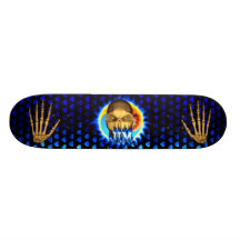 Jim skull blue fire Skatersollie skateboard.
