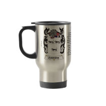 Jimenez Family Coat of Arms on a Travel Mug