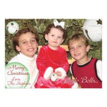 Jingle Bell Holiday Photo Card Invitations