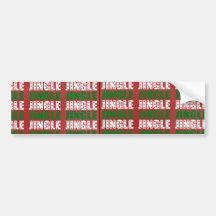 Jingle Bells, Merry Christmas, Happy Holidays Red Bumper Sticker