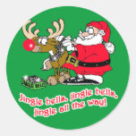Jingle Bells T-shirts, Cards, Gifts Round Stickers