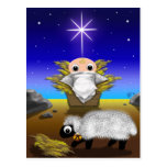 Jinglz™ Jingle Bell Lamb & Baby Jesus postcard