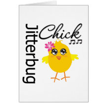 Jitterbug Chick Greeting Card