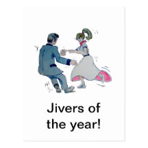 Jive Fun! swing dancing rock and roll Post Card
