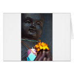 Jizo Buddha with Marigold Offering Cards