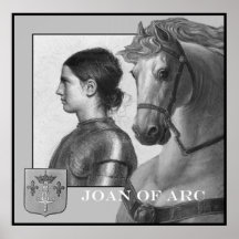 Joan of Arc and her war horse Posters