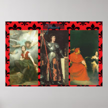 Joan of Arc triptych with her signature poster