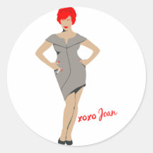 Joan Round Sticker