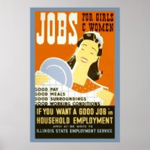 jobs For Girls & Women Posters