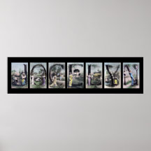 JOCELYN Vintage Alphabet Letter Name Art Posters