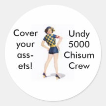 Jockey Pinup Round Sticker