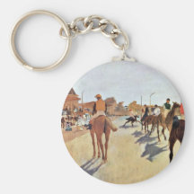 Jockeys In Front Of The Grandstand By Edgar Degas Key Chain
