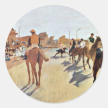 Jockeys In Front Of The Grandstand By Edgar Degas Sticker