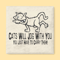 Jogging Cats magnets