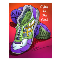 Jogging Run Invitations Red-orange to Encourage