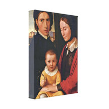 Johann Overbeck - artiste avec son épouse et fils Impression Sur Toile