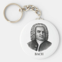 Johann Sebastian Bach, black Keychains