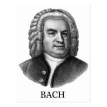 Johann Sebastian Bach, black Postcard