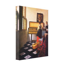 Johannes Vermeer - The music lesson Gallery Wrapped Canvas